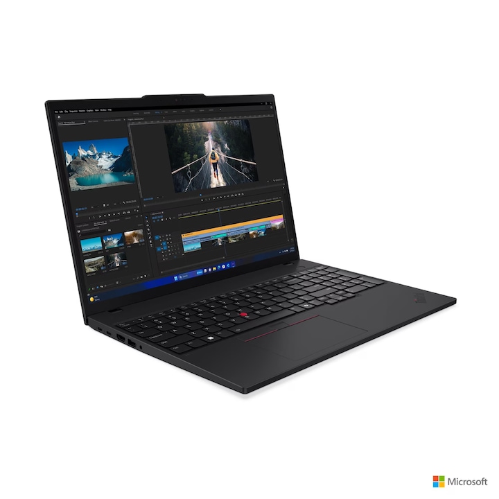 Lenovo Laptop LENOVO ThinkPad E16 G3, Intel Core 5 210H, 16 inch WUXGA, 16GB RAM DDR5, 512GB SSD, Intel Graphics, Windows 11 Pro, Negru (INT Keyboard) - imagine 1