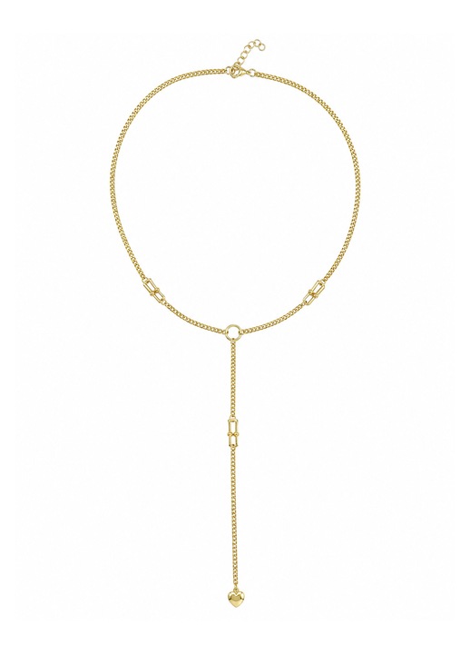 Lantisor Gold Y Necklace cu Inima din Otel Inoxidabil – Waterproof, Elegant & Reglabil 40+5 cm