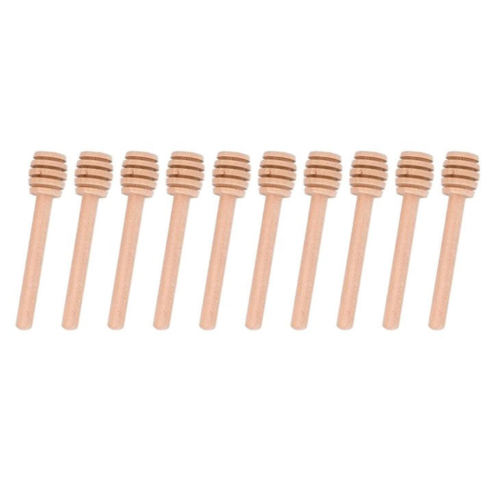 Set 10 linguri mixare miere lemn ergonomic 8x1.8cm
