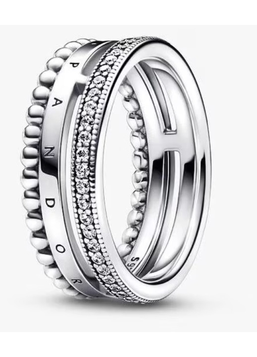 Inel Pandora Signature Logo din Argint 925 - 56
