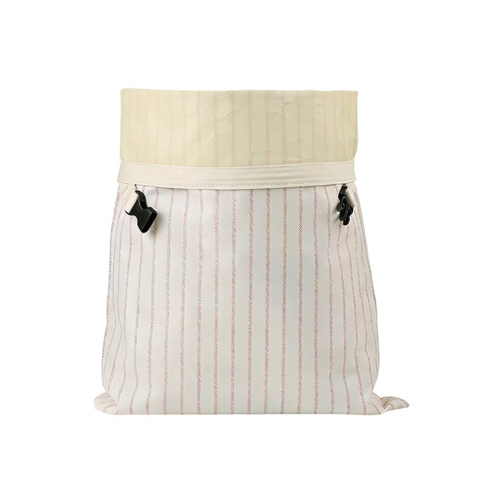 Saci paine din bumbac organic cu ceara de albine, dungi roz, 43.5x32cm