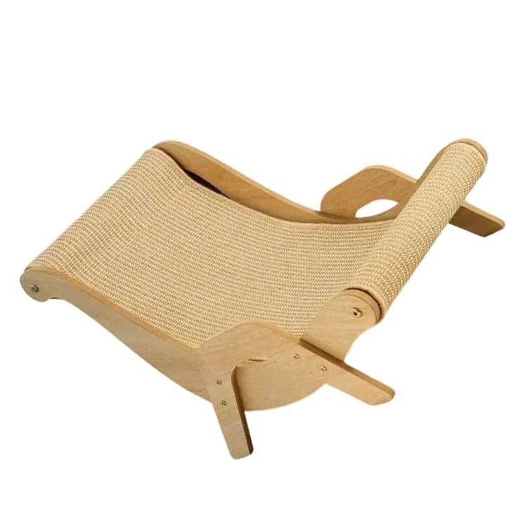 Cuib zgarietura pentru pisici, pat tesut, XL, bej, 60x41.8x44.5cm