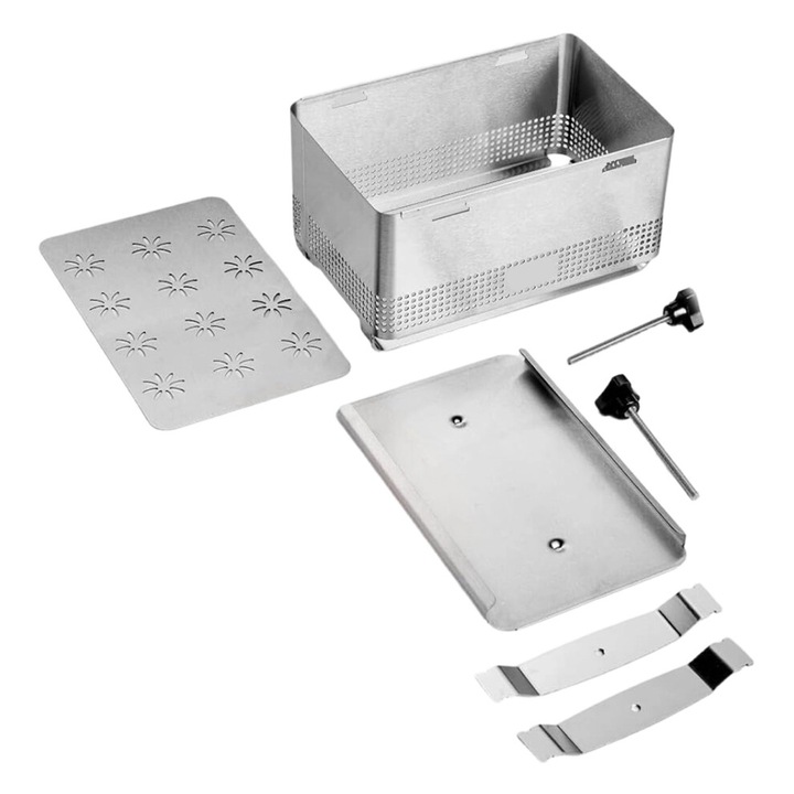 Presa branza metalica inox 304, maner triunghiular, 20x15x10cm