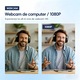 BEARWIN Уеб камера 1080P — Вграден микрофон с шумопотискане, физически затвор за поверителност, автоматична запълваща светлина, ултраширокоъгълен обектив — Plug and play — Подходяща за Zoom, YouTube, стрийминг на живо и видеоконференции
