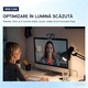 BEARWIN Уеб камера 1080P — Вграден микрофон с шумопотискане, физически затвор за поверителност, автоматична запълваща светлина, ултраширокоъгълен обектив — Plug and play — Подходяща за Zoom, YouTube, стрийминг на живо и видеоконференции