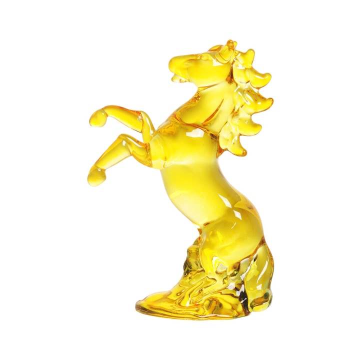 Statueta cal din cristal, decorativ, multicolor, 15x10x20cm