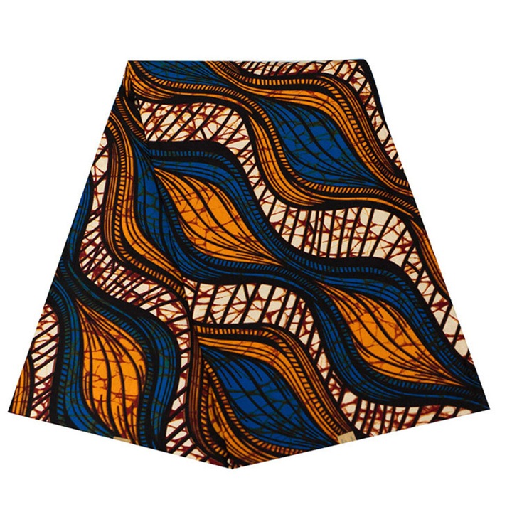 Poliészter textil anyag, kétoldalas geometrikus minta, többszínű, 120x274cm