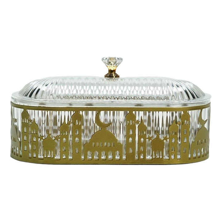 Tava servire gustari fier auriu 18.3x9cm