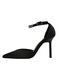 Pantofi cu aspect satin si toc stiletto K-20negru 126963, Negru