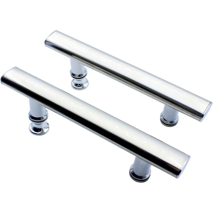 Set de 2 manere patrate pentru usa de dus cu butoane din plastic pentru cabina de dus, orificiu central 145 mm