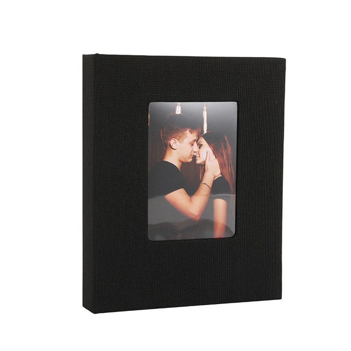 Album foto 4x6 multipurpose, coperta personalizabila, negru, 18x3x22.8cm