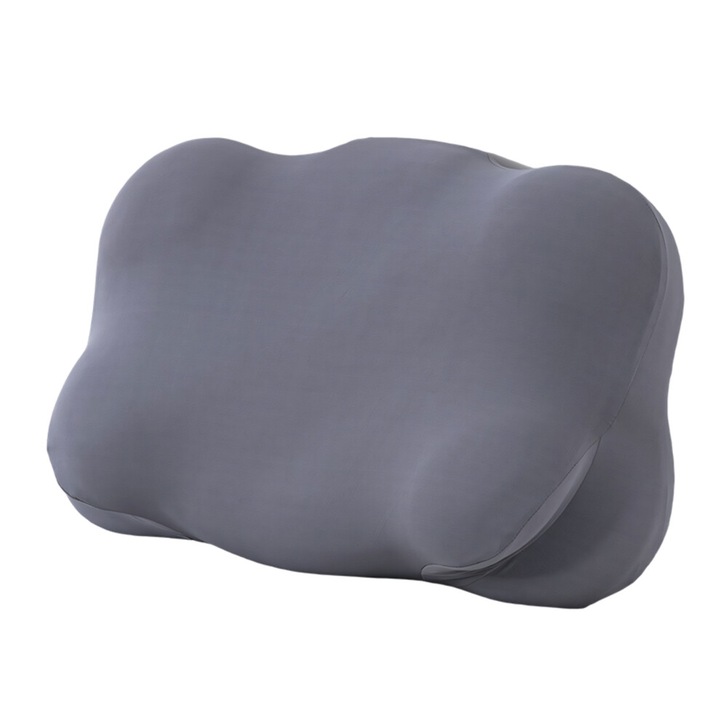 Perna din spuma cu memorie, forma fluture, gri inchis, 37x57cm