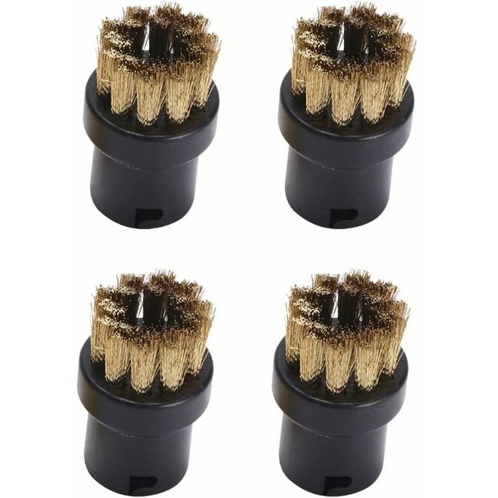 Set de 4 perii rotunde de curatare de schimb pentru aparatele de curatat cu abur Karcher SC1 SC2 SC3 SC4 SC5 SC7 (cupru)