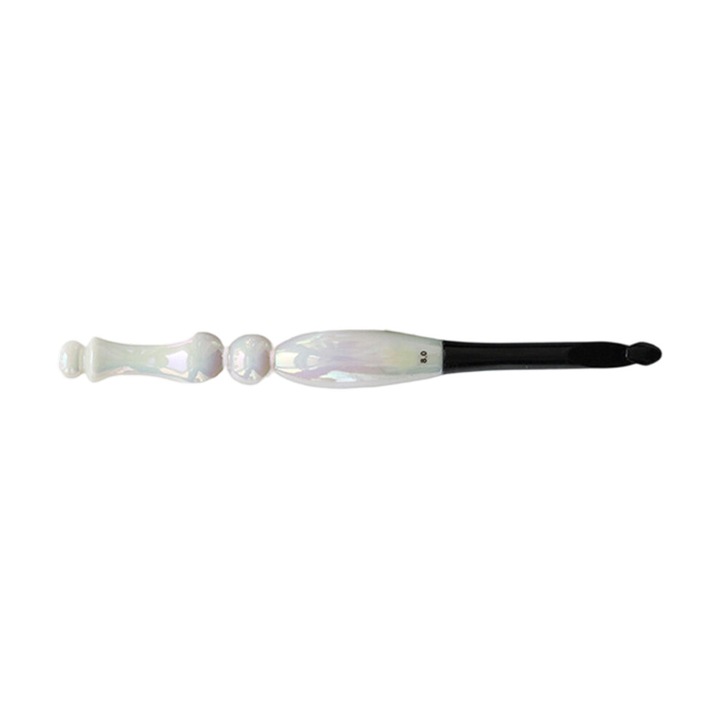 Akril horgolótű, ergonomikus fogantyúk, fehér, 18cm, 1 db-os készlet