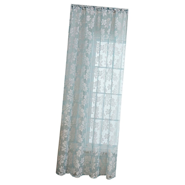 Poliészter voile függöny, 100x200cm, fehér, enyhén áttetsző