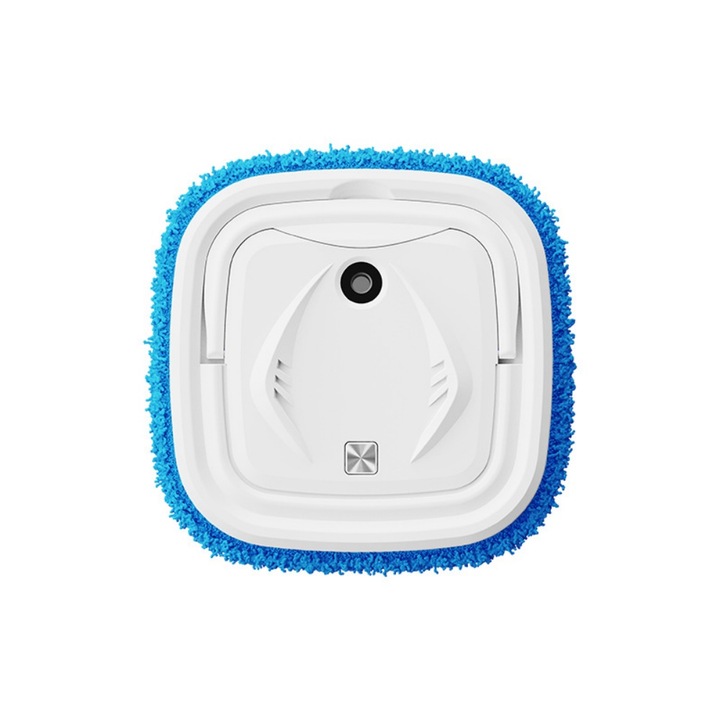 Robot de curatenie multifunctional, compatibil cu curatarea umeda si uscata, prevazut cu doua carpe de sters, functionare silentioasa, functie de umidificare prin pulverizare, culoare alb