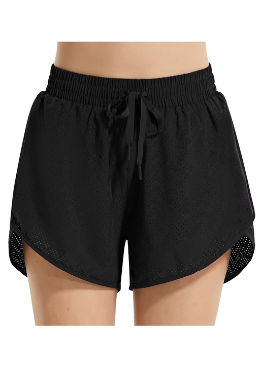 Pantaloni scurti de inot cu protectie UV50+, Uscare rapida, Cu buzunar, Negru, 3XL