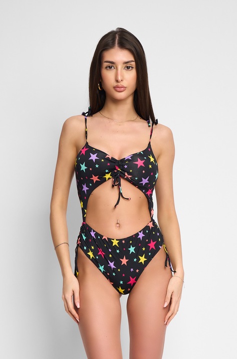 Costum de baie intreg decupat cu stele