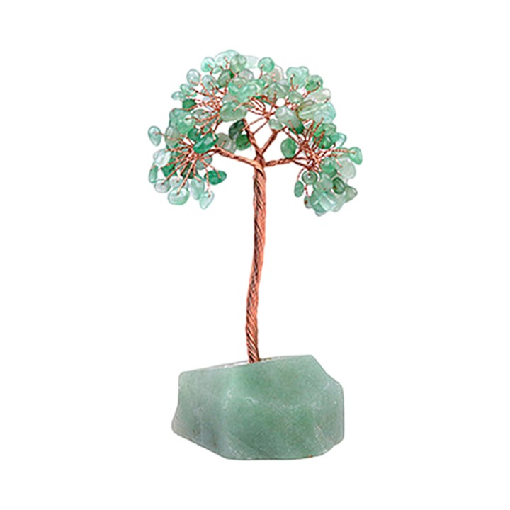 Copac decorativ din cristale aventurin verde 15x20cm set 1 buc