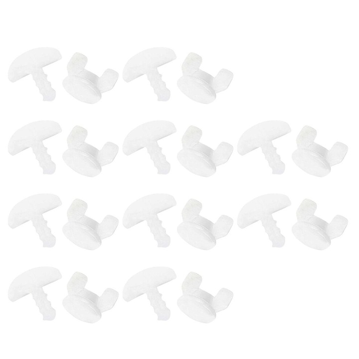 Set 10 opritoare universale pentru sine perdele, plastic alb, 10x2cm