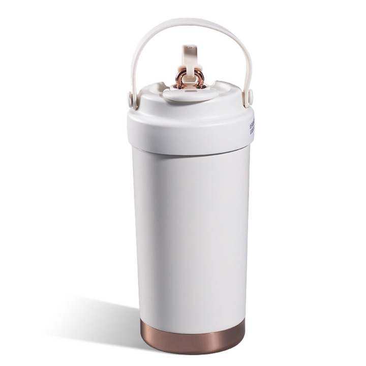 Kerámia termosz bögre 500ml krém színű kerámia belső vákuumszigetelt 7.4x8.7x19.5cm