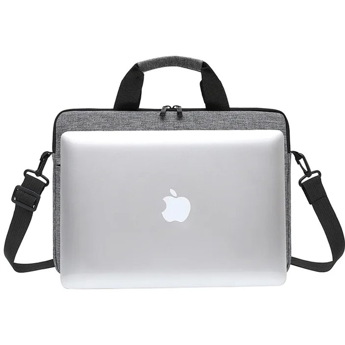 Geanta laptop 13-15 inch, nylon, gri, 9L, reglabila