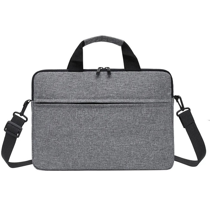 Geanta laptop 13-15 inch, nylon, gri, 9L, reglabila