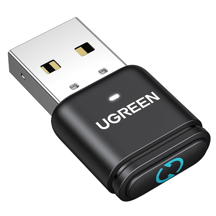 Ugreen BT301 Bluetooth adapter, egér rázó funkció, USB, Bluetooth 5.3, Plug&Play, Fekete