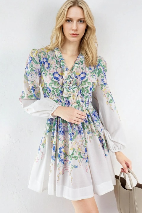 Rochie Mini, MSN Collection, Floral, Multicolor, Casual, Poliester-Lycra