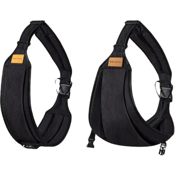 Marsupiu ergonomic negru, reglabil, usor, 3-48 luni, 25 kg, bumbac moale