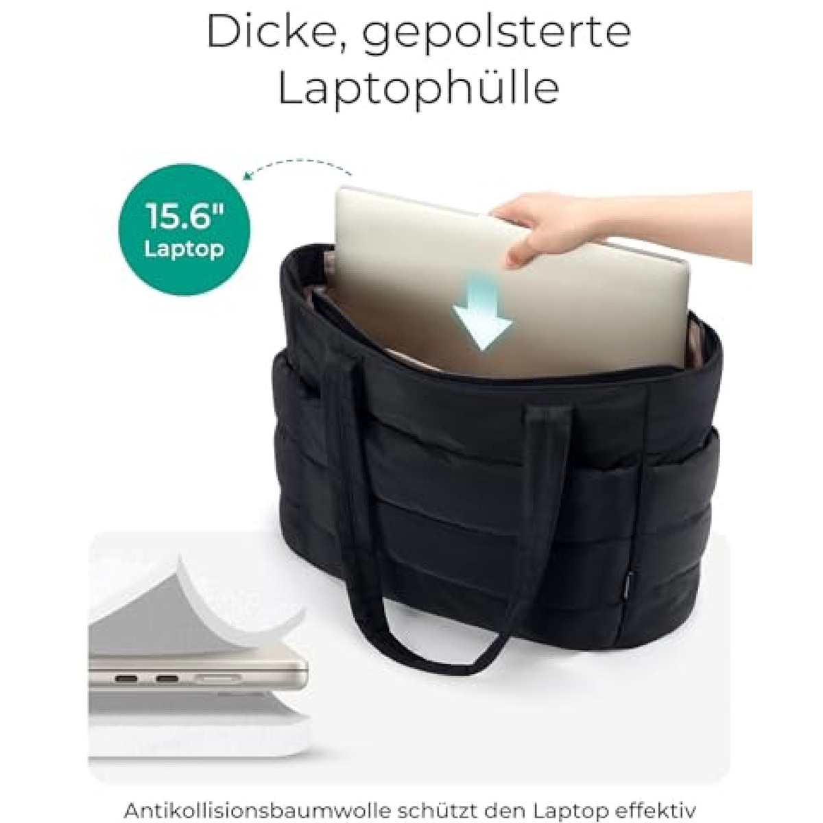 Geanta umar dama laptop 15.6 inch rezistenta apa negru 30x15x40cm