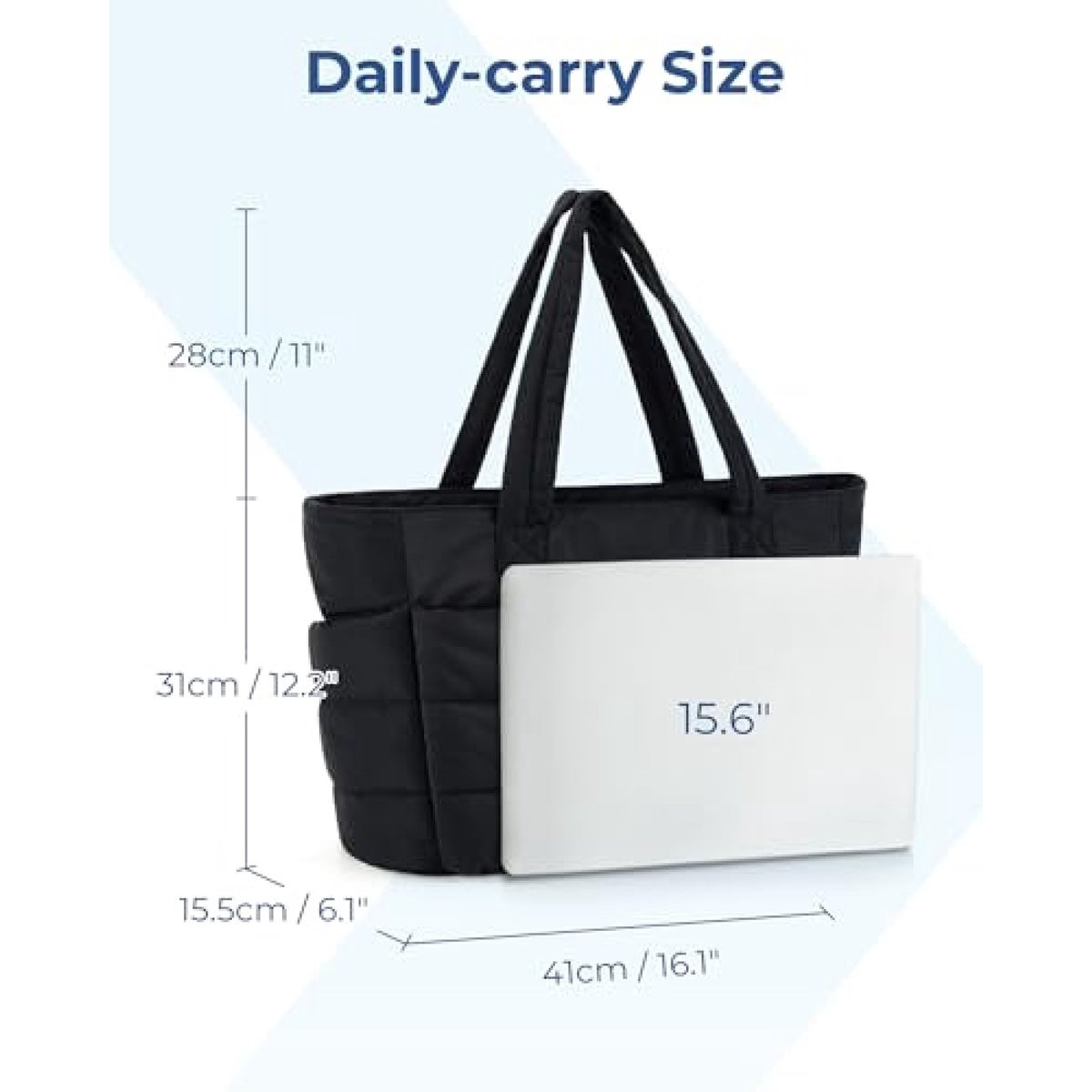 Geanta umar dama laptop 15.6 inch rezistenta apa negru 30x15x40cm