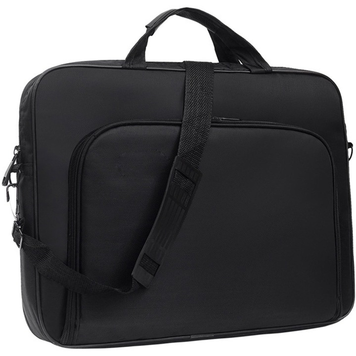 Geanta laptop 17 inch, negru, capacitate mare, rezistenta la apa, 45x34x7cm
