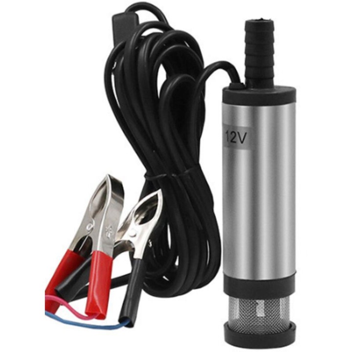 Pompa combustibil 12V, transfer motorina si apa, 12 l/min, 38x19mm, cablu 3m