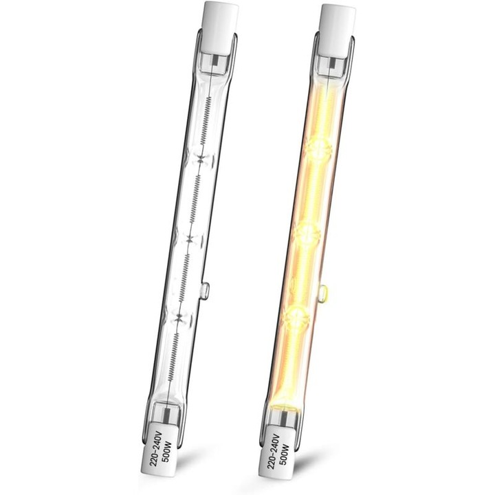 Халогенна крушка 500W 118mm R7s, топло бяла, комплект 2 бр