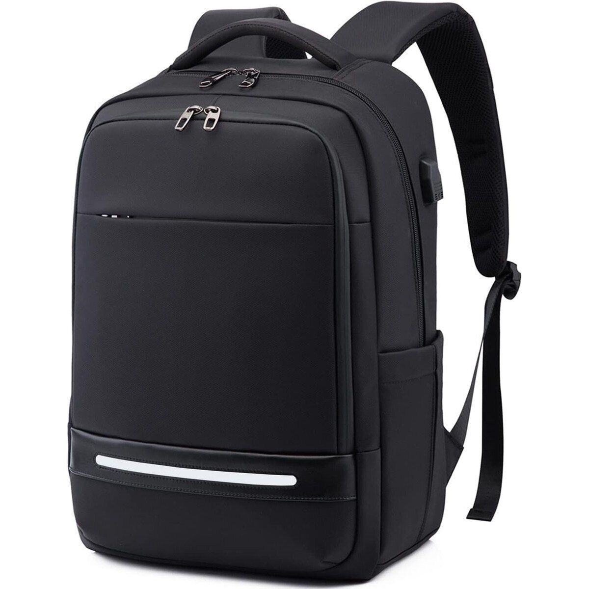 Rucsac laptop 17 inch, rezistent apa si zgarieturi, USB, negru, 46x31x18 cm