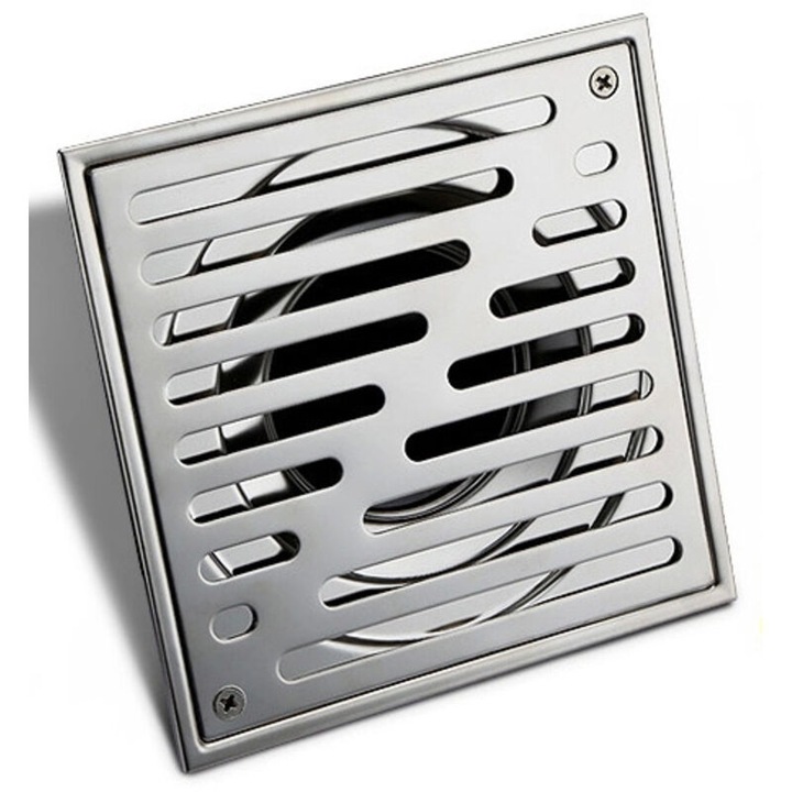 Scurgere pardoseala inox patrat 150x150mm, rezistenta la mirosuri