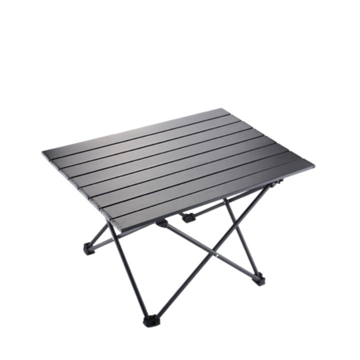 Masa pliabila de exterior, din aliaj de aluminiu, portabila, rezistenta la murdarie, uzura si zgarieturi, 41 × 55 × 40 cm, negru