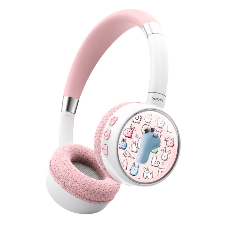 Casti Wireless Bluetooth 5.4 Sunix, Over-Ear, cu Microfon si Lumini LED, Autonomie Mare 25 Ore, Conexiune Rapida, Design Pliabil Confortabil