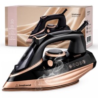 Fier De Calcat cu aburi IMA Trend® 3200W, Aparat Calcat Cu Incalzire Rapida 30 Sec, Abur continuu de 60g/min, Jet Abur 260 g/min, Rezervor 300 ml, Functie auto curatare, Talpa Ceramica Auto-Clean, Sistem Anticalcar, Statie Calcat Ideala Pentru Haine, Negr