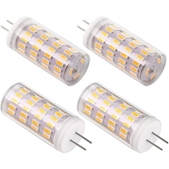 Bec LED G4 12V 4W 3000K alb cald 16x44mm set 4 buc