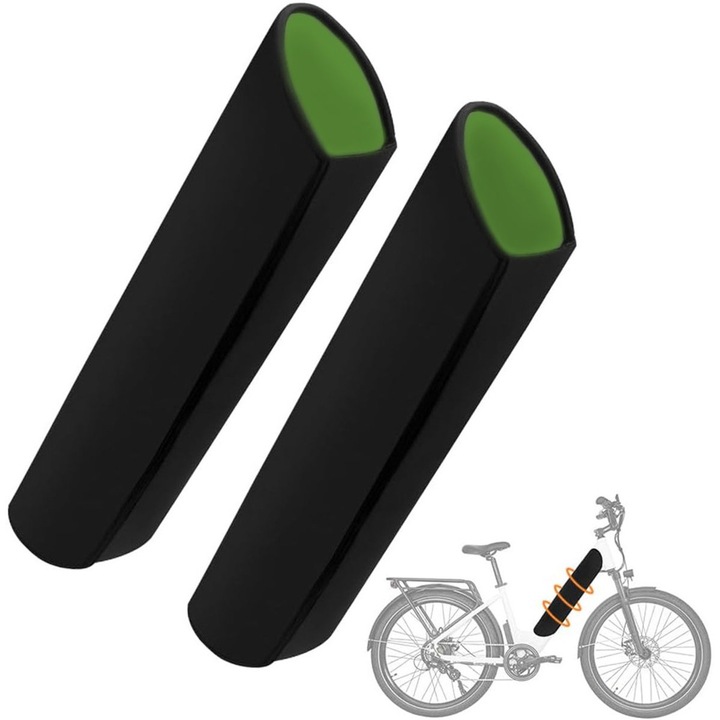 Husa protectie baterie bicicleta electrica, neopren, verde, 52x37x0.5cm, set 2 bucati