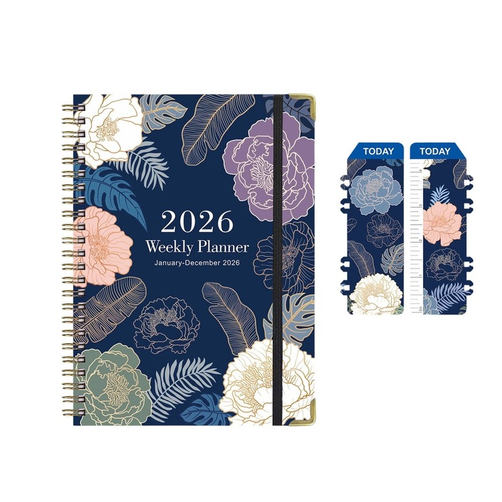 Agenda 2026, planner A5, spirala, 142 pagini, multicolor, 21.7x15.8x1.5cm