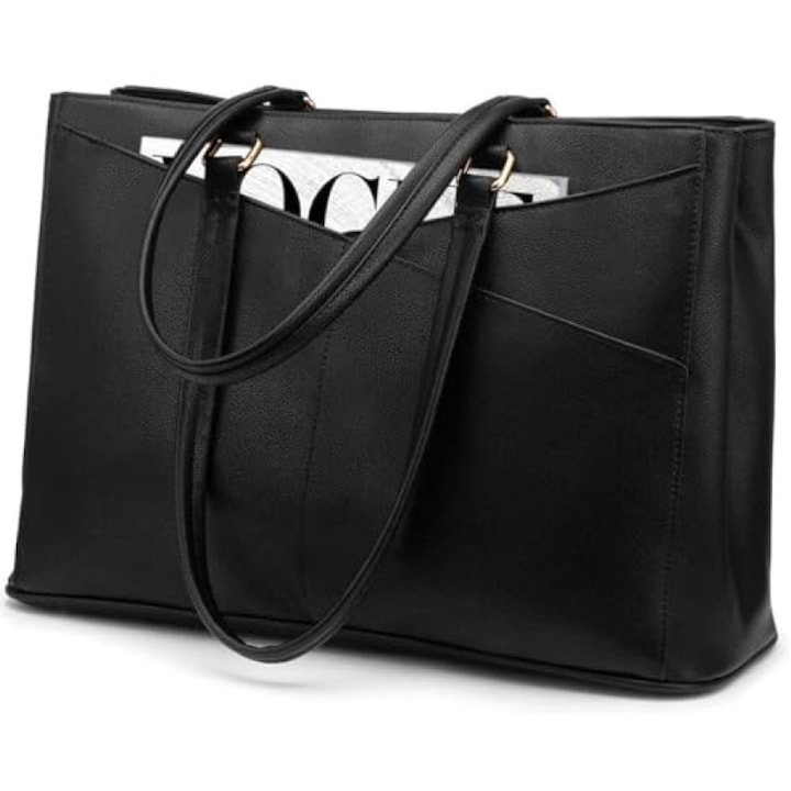 Geanta laptop 15.6 inch, negru, rezistenta la apa, curea reglabila