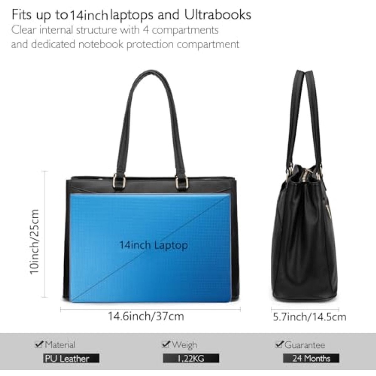 Geanta laptop 15.6 inch, negru, rezistenta la apa, curea reglabila