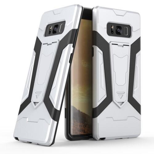 Husa Samsung Galaxy Note 8, Carcasa Spate, Plastic Dur, Kickstand, Culoare Gri
