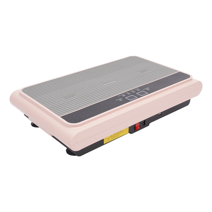 Вибрационна платформа, Фитнес уред, 200 W, 1–99 скорости, 5 програми, До 120 кг, 220 V 50–60 Hz, Розов