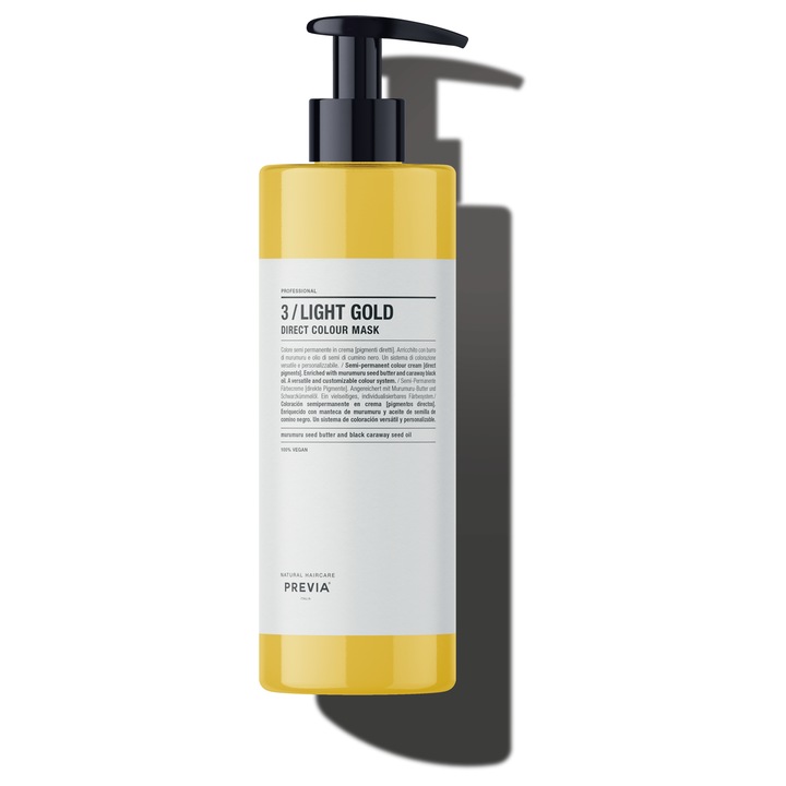 Masca Coloranta, Culoare semipermanenta, Direct Colour Mask / 3 LIGHT GOLD, 500 ml, Previa