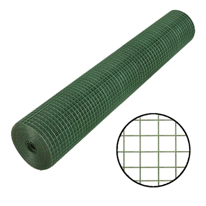 Plasa Sudata Zincata Plastifiata, MoftX 1.2mm, 16x16mm - 1x10m