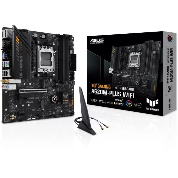 Placa de baza AM5 Asus A620 MicroATX DDR5 WiFi6 BT5.3 TUF GAMING A620M-PLUS